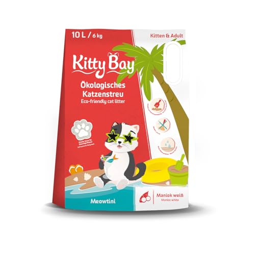 Kitty Bay Meowtini ÖKO Katzenstreu klumpend und staubfrei Maniok weiß 10 Liter