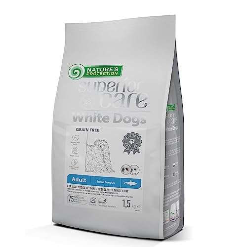 Nature s Protection Superior Care Trockenfutter für Hunde - Hypoallergenes Hundefutter Getreidefrei Keine Tränenflecken für Ausgewachsene Kleine Und Mini Rassen - Hering 1.5kg