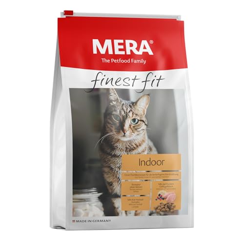 MERA finest fit Indoor Katzenfutter trocken für aktive Katzen Trockenfutter aus frischem Geflügel und Reis gesundes Futter für Hauskatzen ohne Zucker 1 5 kg