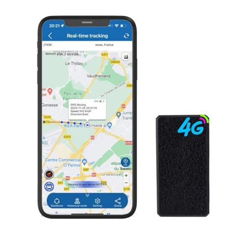 Winnes 4G Mini GPS Tracker Tragbarer Magnet Auto GPS Tracker Klein GPS Ortungsgerät mit App Ohne ABO Geofencing-Diebstahlschutz für Autos ältere Menschen Kinder Koffer Taschen