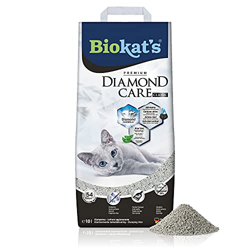 Biokat s Diamond Care Classic ohne Duft   Feine Katzenstreu Aktivkohle und Aloe Vera   1 Sack 1x 10 L