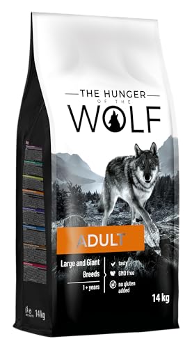 The Hunger of the Wolf Hundefutter für ausgewachsene Hunde großer und sehr großer Rassen Trockenfutter mit Huhn gut für die Gelenkgesundheit - 14 kg