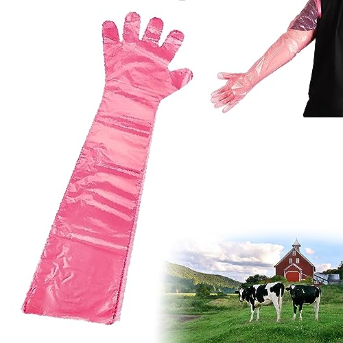 Langarm Veterinär Handschuh Extrem Dehnbare Einweghandschuhe Handschuhe zur Viehbesamung Einweg Weichplastikfolie Handschuhe Latex Fingerlinge Veterinärhandschuhe Extra Lange Stulpe 90 cm 30pcs