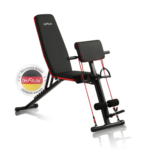 DH FitLife Curlbank Beinstrecker Weight Bench for Home Workout multifunktional Bauchtrainer 7 Stufen