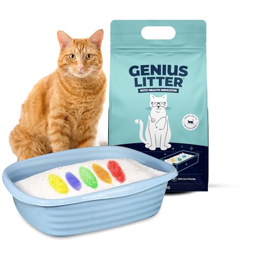 Alpha Paw - Genius Katzenstreu 5-Farbiger Gesundheitsindikator geruchsbeseitigend antihaftbeschichtet leichte Kristalle Nicht klumpend hohe Saugfähigkeit geruchlos 2 7 kg