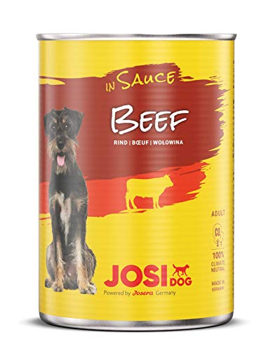 JosiDog Beef in Sauce 12 x 415 g Nassfutter in Sauce mit Rind für ausgewachsene Hunde Hundefutter powered by JOSERA