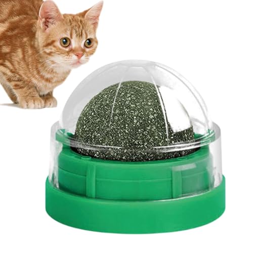 Rukjmqi Katzenleckball Katzenminzebälle für Katzen - Katzenminze-Rollerball drehbares Katzenminze-Ballspielzeug Katzenbiss-Lick-Kauspielzeug Katzenminze-Rollerball Katzen-Leckerli-Ball