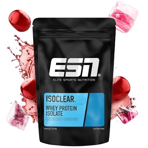 ESN ISOCLEAR Whey Isolate Protein Pulver 1000g Fresh Cherry Proteinlimo mit fruchtig leckerem Geschmack clear Whey geprüfte Qualität - made in Germany