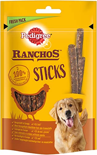 Pedigree Ranchos Sticks Weiche Hundesnacks Huhn Ideal für kleine und große Hunde 10x 60 g