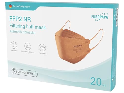 EUROPAPA 40x FFP2 Fisch-Form Orange Masken Atemschutzmaske Staubschutzmasken hygienisch einzelverpackt Stelle zertifiziert EN149 Mundschutzmaske EU2016 425