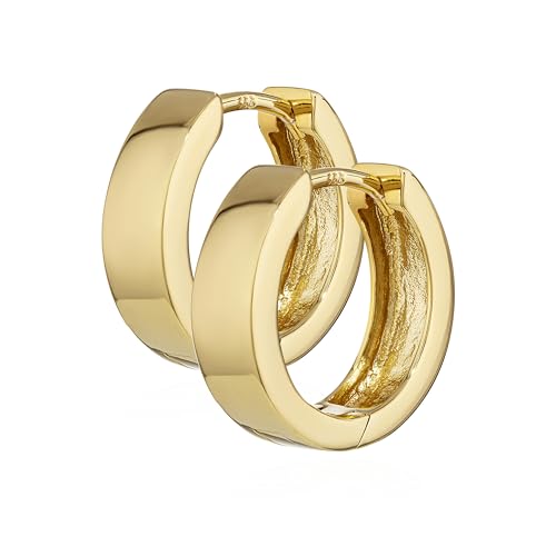 NKlaus Paar Ohrringen Gold - Gelbgold 333 Creolen - Klappcreolen glänzend - 14 3 x 4 2mm - Schmuck Damen und Mädchen - 4753