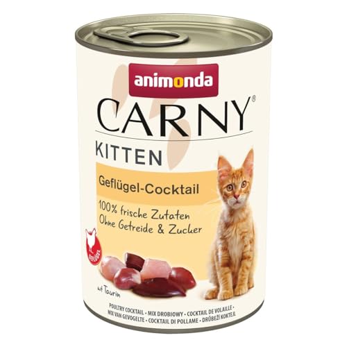 Carny Kitten Geflügel Cocktail 12x 400g Kitten ohne Getreide und Zucker von animonda für wachsende Kätzchen bis 1 Jahr frischen Zutaten