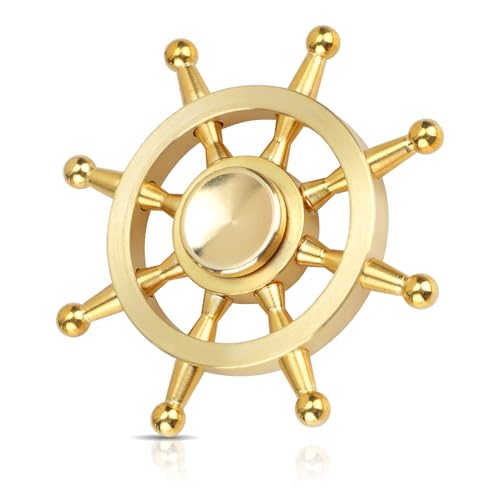 Coolden Fidget Spinner Metall EDC Fidget Toys Hand Spinner Edelstahl Lager 2-5 Min Hochleistungs Finger Spinner Spielzeug ADHD Anti Stress Spielzeug Kreisel Fidget Toy für Erwachsene Kinder Gold