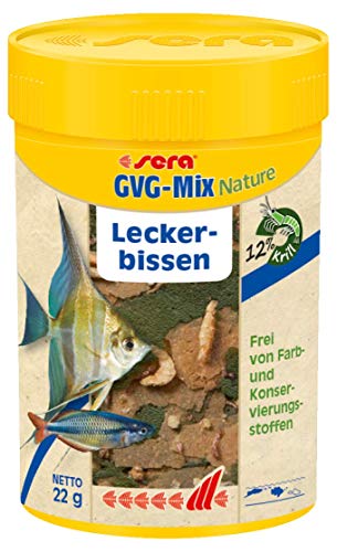 sera GVG Mix Nature 100 Leckerbissen aus Flocken Futtertieren eine abwechslungsreiche Ernährung Flockenfutter fürs Aquarium hoher Verwertbarkeit somit weniger Algen