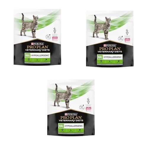 PURINA Veterinary Diets HA Hypoallergenic 3er Pack 3x 325g Diät Alleinfuttermittel für Kitten und ausgewachsene Katzen Zur Minderung von Nährstoffintoleranzen