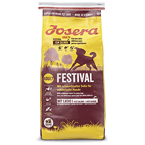 JOSERA Festival 1x 15kg Hundefutter mit leckerem Soßenmantel Super Premium Trockenfutter ausgewachsene Hunde 1er Pack