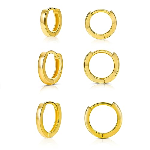 Zierliche eckige Creolen Gold Ohrringe Gold Creolen Ohrringe 925 Sterling Silber Minimalistische Ohrringe Kleine Reifen Pair - 7 mm