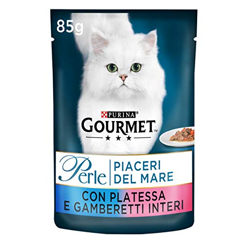 Purina Gourmet Perlen für Meeresfreude feuchte Lebensmittel für Katzen mit Platessa und Innenknöpfe 24 Beutel 85 g