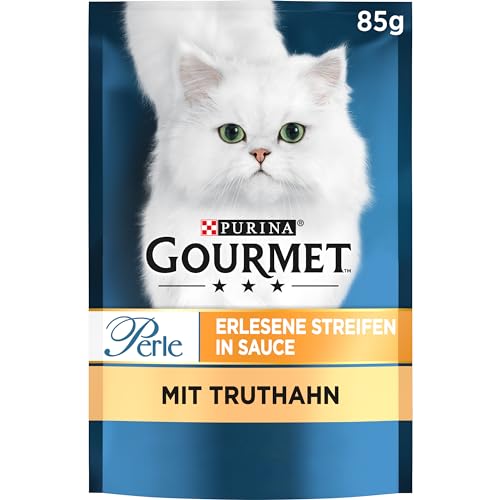 PURINA GOURMET Perle Erlesene Streifen Katzenfutter nass mit Truthahn 26er Pack 26 x 85g