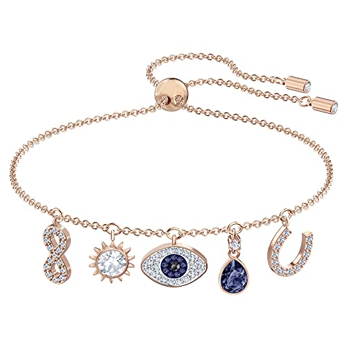  Symbolic Armband Ros Vergoldetes Damenarmband FÃ¼nf verschiedenen AnhÃ¤ngern und Funkelnden Kristallen
