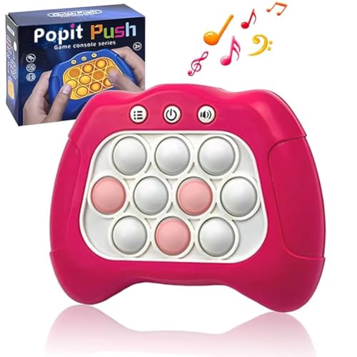 Schnelle Blasen Spielkonsole Button Puzzle Light up Spiel Dekompression Breakthrough Puzzle Game Machine Sensorische Zappelspielzeug für Autismus Hand Eye Koordinierungsspiel pink