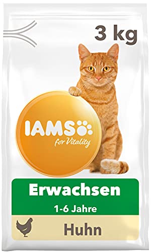 IAMS for Vitality Katzenfutter trocken Huhn - Trockenfutter für Katzen im Alter von 1-6 Jahren 3 kg