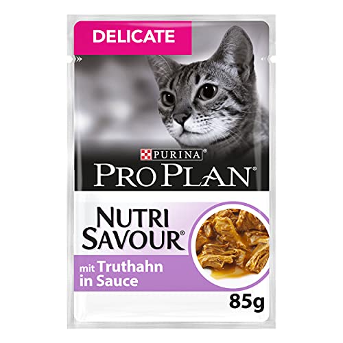 PURINA PRO PLAN DELICATE NUTRISAVOUR Katzenfutter nass mit Truthahn 26er Pack 26 x 85g