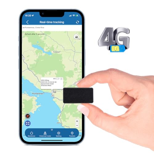 TKMARS TK901 Mini GPS-Tracker 4G Auto GPS-Ortungsgerät magnetisch Echtzeit-Ortung mit Mehreren Alarmen funktioniert über APP Web 600 mAh wiederaufladbar