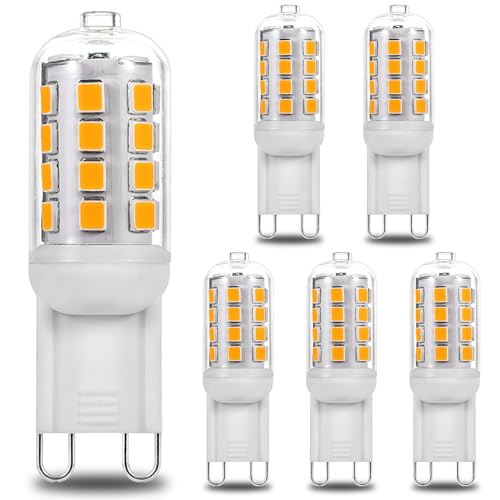 Wenscha G9 LED-Lampe Warmweiß 3000 K 3.5 W entsprechend 30 W-40 W Halogenlampen 400 Lumen Nichtflackernd Nichtdimmbare Energiespar-G9-Lampe 5er Set