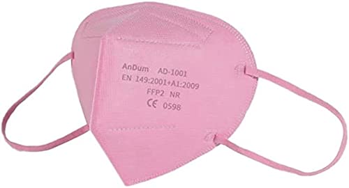THK FFP2 Gesichtsmaske Mundschutz 30 Styles CE 0598 Norm EN149 fünflagiger SS-Vliesstoff Satz von 10 Stück einzeln verpackt Pink