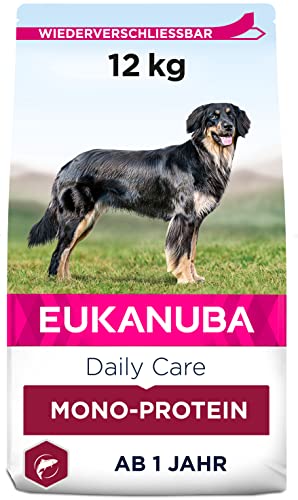 Eukanuba Daily Care Mono-Protein Hundefutter - Trockenfutter mit nur Lachs als tierischem Protein allergenarme Rezeptur 12 kg