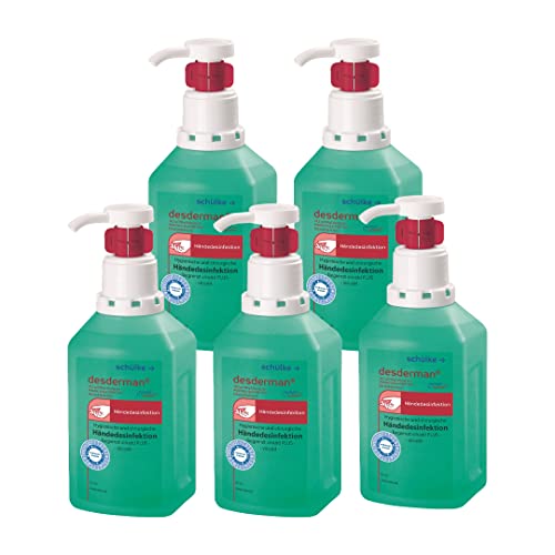Schülke Desderman 5 x 500 ml Hyclick Händedesinfektionsmittel Desinfektionsmittel mit integriertem Pumpspender