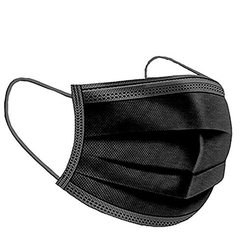 iCOOLIO op masken medizinisch mundschutz medizinische typ iir ce zertifiziert medizinischer maske schwarze gesichtsmaske einwegmasken mund nasen schutzmaske- 50 Stück schwarz