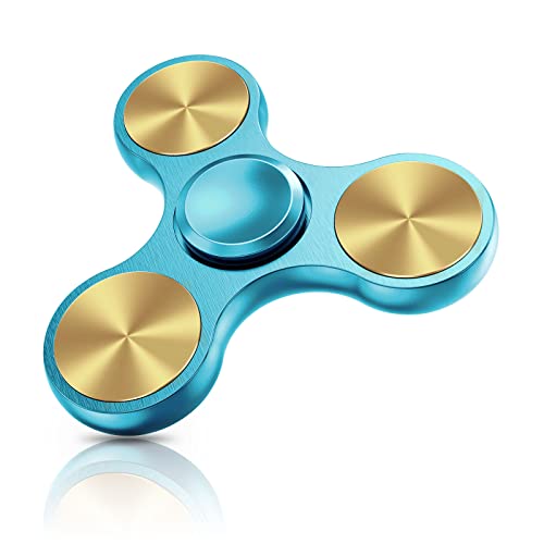 Vunake Fidget Spinner EDC Special Hochleistungs Hand Spinner Fidget Toys Metall Edelstahl Lager 2-5 Min Anti Stress Relief Finger Spinner Spielzeug ADHD Tri-Spinner für Erwachsene und Kinder Blau