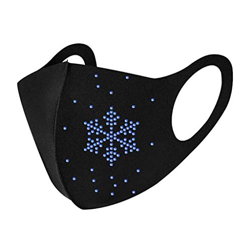 2 x Weihnachten Schneeflocke Kristall Gesichtsmaske Abdeckung mit Strass waschbar wiederverwendbar atmungsaktiv Bandana Mode Schutzkleidung Kinder Erwachsene Kinder Gr. Erwachsene schwarz blau