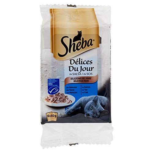 Sheba D lices du Jour Multipack Nassfutter für Katzen Geschmack Fisch 6 Beutel x 50 g