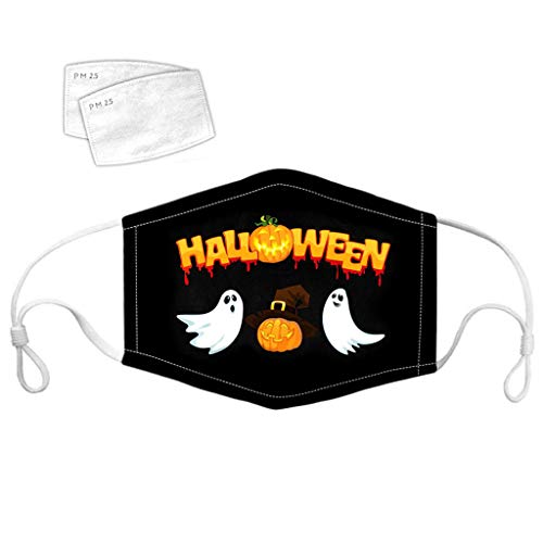 Bumplebee Halloween Waschbar Baumwolle Staubdichte Multifunktionstuch mit Kürbis Motiv Atmungsaktiv Lustige Motorrad Halstuch