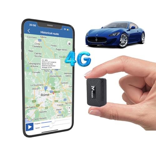 Winnes 4G GPS Tracker Ohne ABO 25 Tage Standby Mini GPS Tracker Mit Kostenloser App Wasserdicht Starker Magnet Tracker Globale Abdeckung Echtzeitverfolgung für Kind Fahrrad Auto