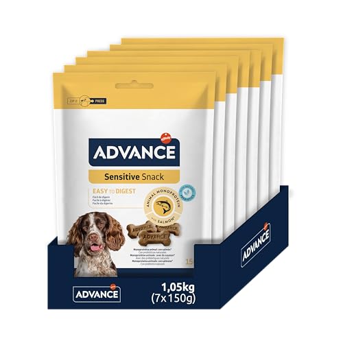 ADVANCE Snacks Sensitive Snack für Hunde mit verdaulichen und kutanen Empfindlichkeiten Packung mit 7 x 150 g 1050 g