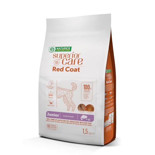 Nature s Protection Superior Care Red Coat Grain Free Trockenfutter für kleine und kleine Hunde mit Lachs fleckenabweisend hypoallergen mit Verstärkung des roten Fells 1 5 kg.