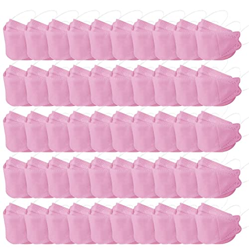 XIAOTUZ 50 100 Stück Mundschutz Erwachsene Bunt 4-lagige Einweg Neuer-Trend 3D Atmungsaktiv und Staubdicht Mund und Nasenschutz Mund-Tuch Bandana Halstuch Schals Pink-6 50PC