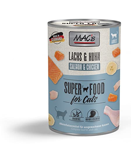 Mac s Cat Premium Nassfutter für Katzen 6 x 400 g Lachs und Huhn