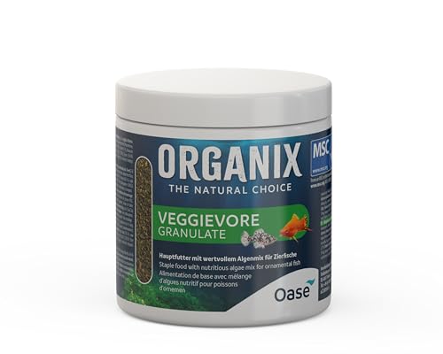 OASE ORGANIX Veggievore Granulate 500 ml - Fischfutter in Granulatform für Aquarienfische Hauptfutter für Zierfische mit hohem Algenanteil