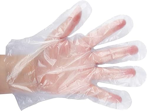 1000 Stück Einweg-Handschuhe aus transparentem Polyethylen-Kunststoff transparente PE-Handschuhe zum Kochen Reinigung Malerei Haarfarbe