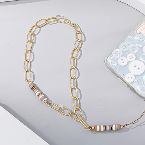  Handgelenkschlaufe Goldänger Mobile Umhängeband Telefongurte Telefonketteängerüsselanhänger Taschenanhänger für Mädchen Weichen Lehm
