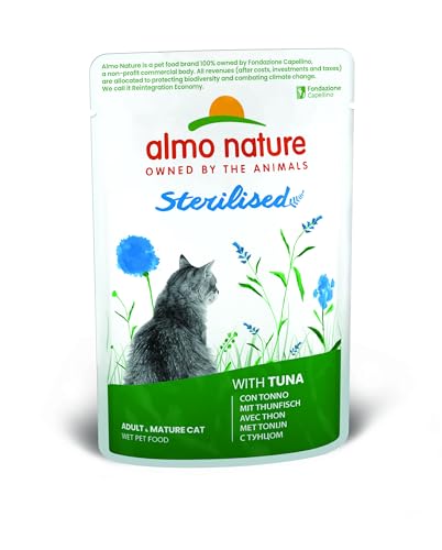 Almo Nature Functional Sterilised Katzenfutter Nassfutter für ausgewachsene Katzen mit Thunfisch. 30er Pack 30 x 70g