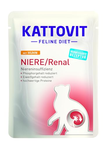 KATTOVIT NIERE Renal Huhn Diät-Katzenfutter 85g Nassfutter für Katzen zur Unterstützung der Nierenfunktion