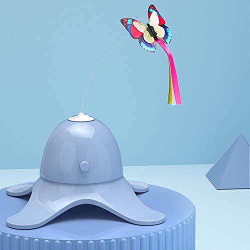 Fancylande Cat Toy Boring Interactive Toy Lustiges Automatik-Spielzeug von Cat Toy Pet Electric Toy Butterfly blau