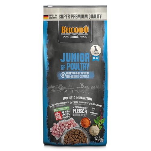 Belcando Junior GF Poultry 12 5 kg getreidefreies Hundefutter Trockenfutter ohne Getreide für Junge Hunde Alleinfuttermittel für Hunde ab 4 Monaten