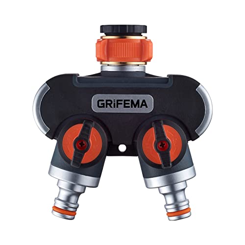 GRIFEMA 2 Wege Verteiler 3 4 1 2 Wasseranschluss Verteiler 2 Geräte Können Gleichzeitig Verbunden Werden Einstellbarer Wasserdurchfluss Orange Schwarz